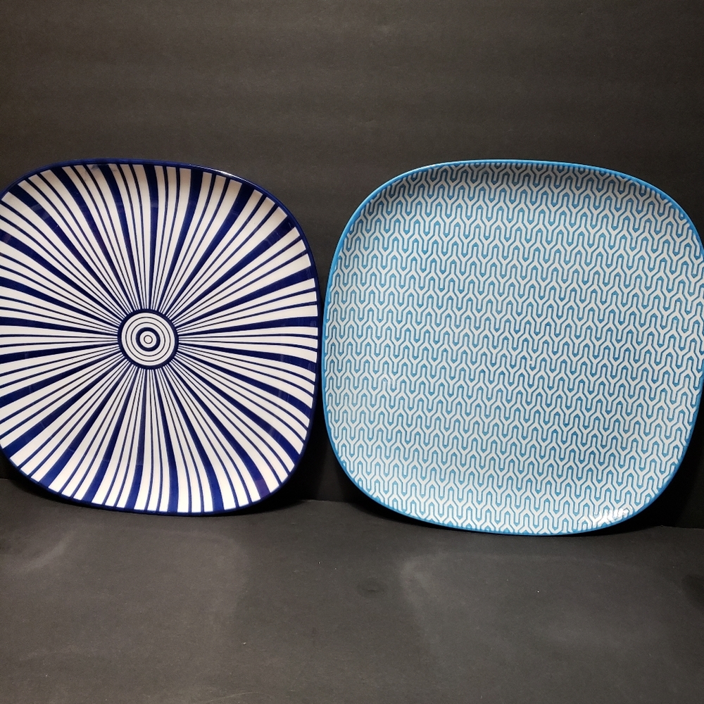 Set of 2 SELAMICA Porcelain Square Dinner Plates